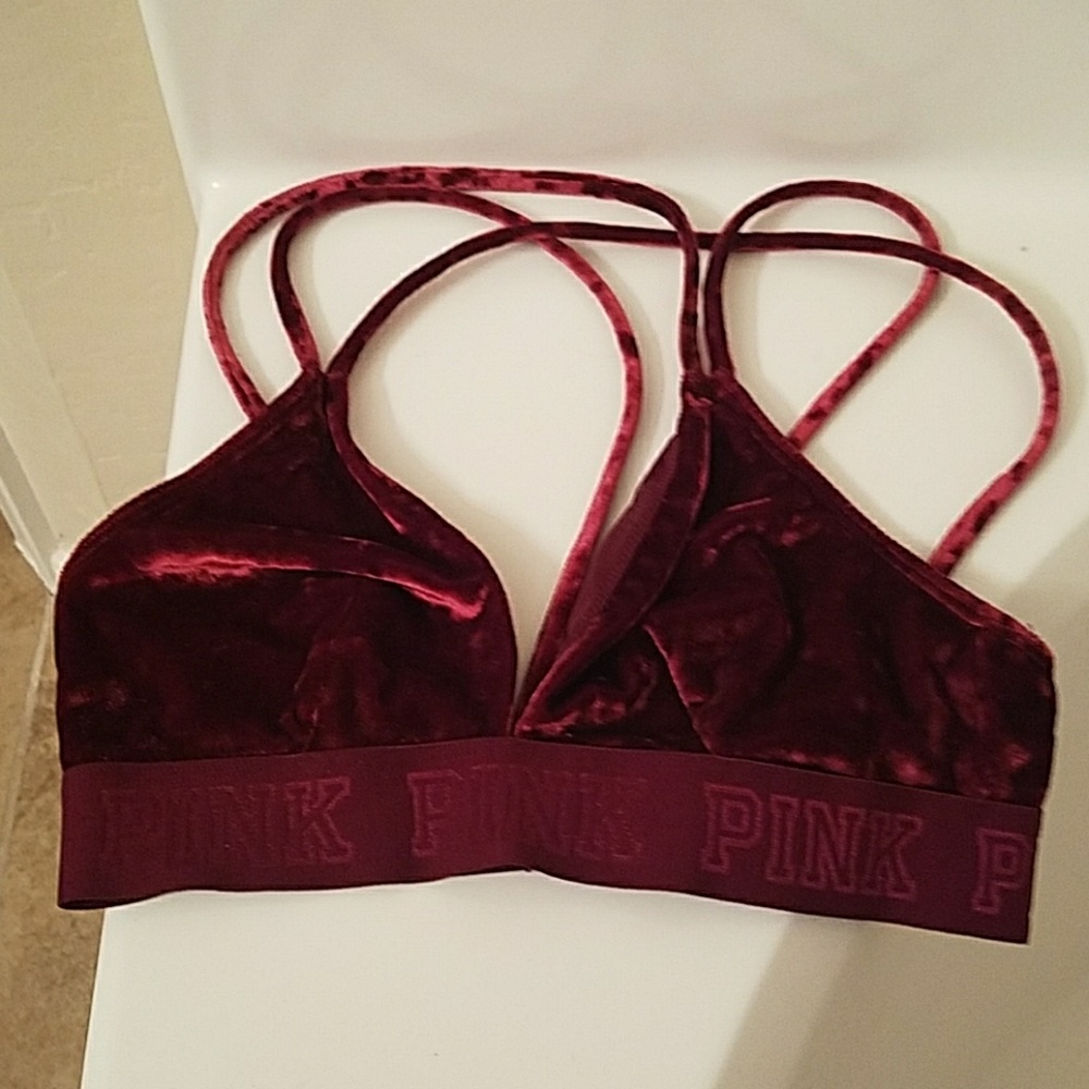 PINK Velvet Strappy Bra